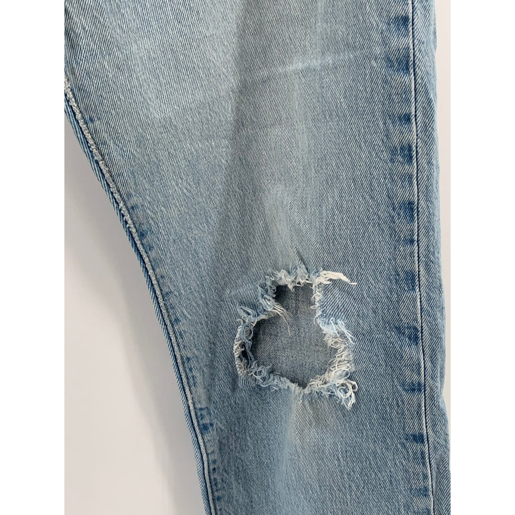 LEVI'S Women's Light Wash Denim Distressed Wedgie Straight Ankle Jeans SZ 27
