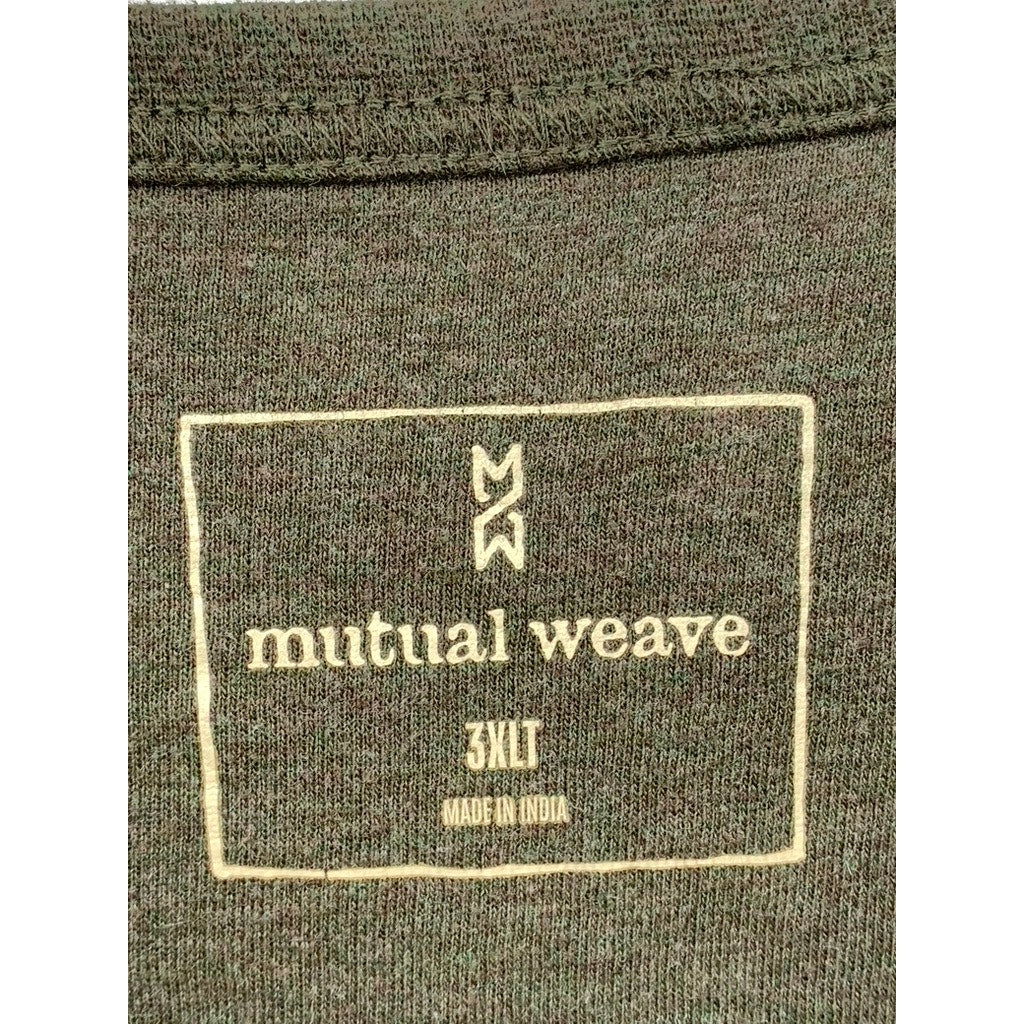 MUTUAL WEAVE Men's Olive Green Tall Crewneck Long Sleeve T-Shirt SZ 3XLT