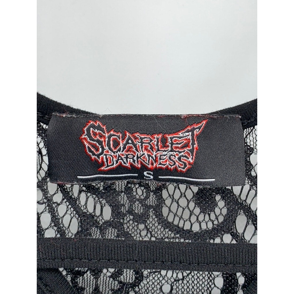 SCARLET DARKNESS Women's Black Long Sleeve Lace Midi Dress SZ S