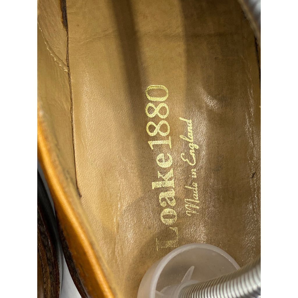 LOAKE 1880 Men's Brown Leather Ashby Wingtip Lace-Up Oxford Shoes SZ 8.5