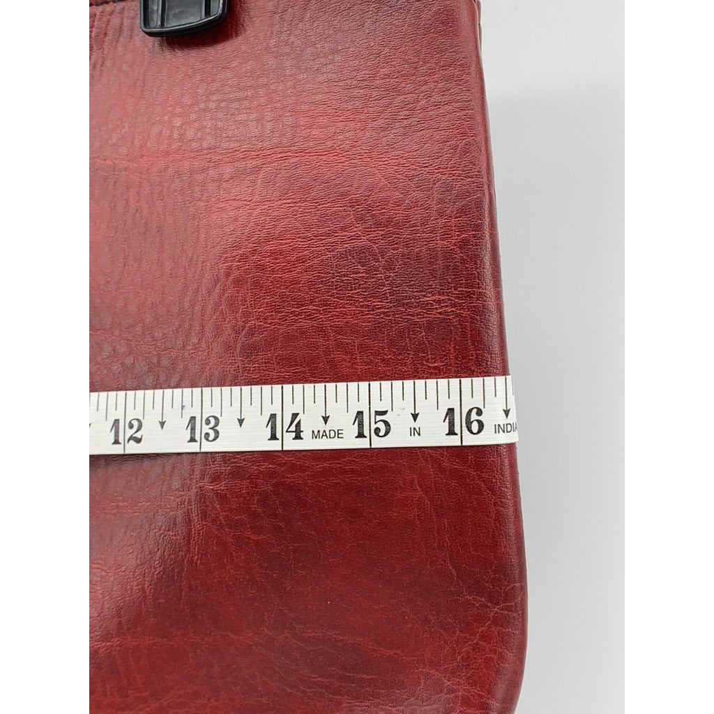 SCOVILL Women's Burgundy Leather Large Clutch Bag