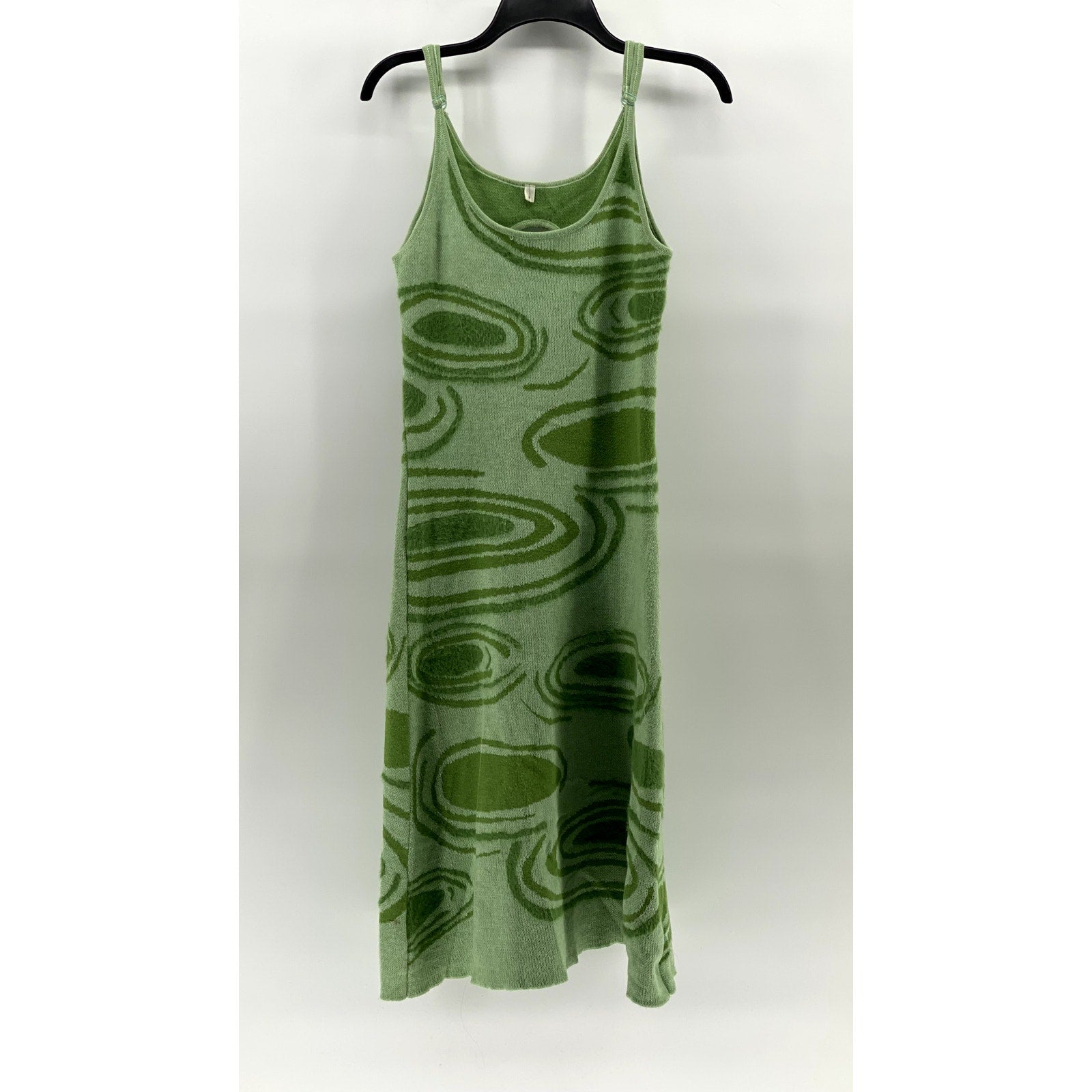 UNBRANDED Women's Green Scoop-Neck Knit Cutout Midi Bodycon Dress SZ S