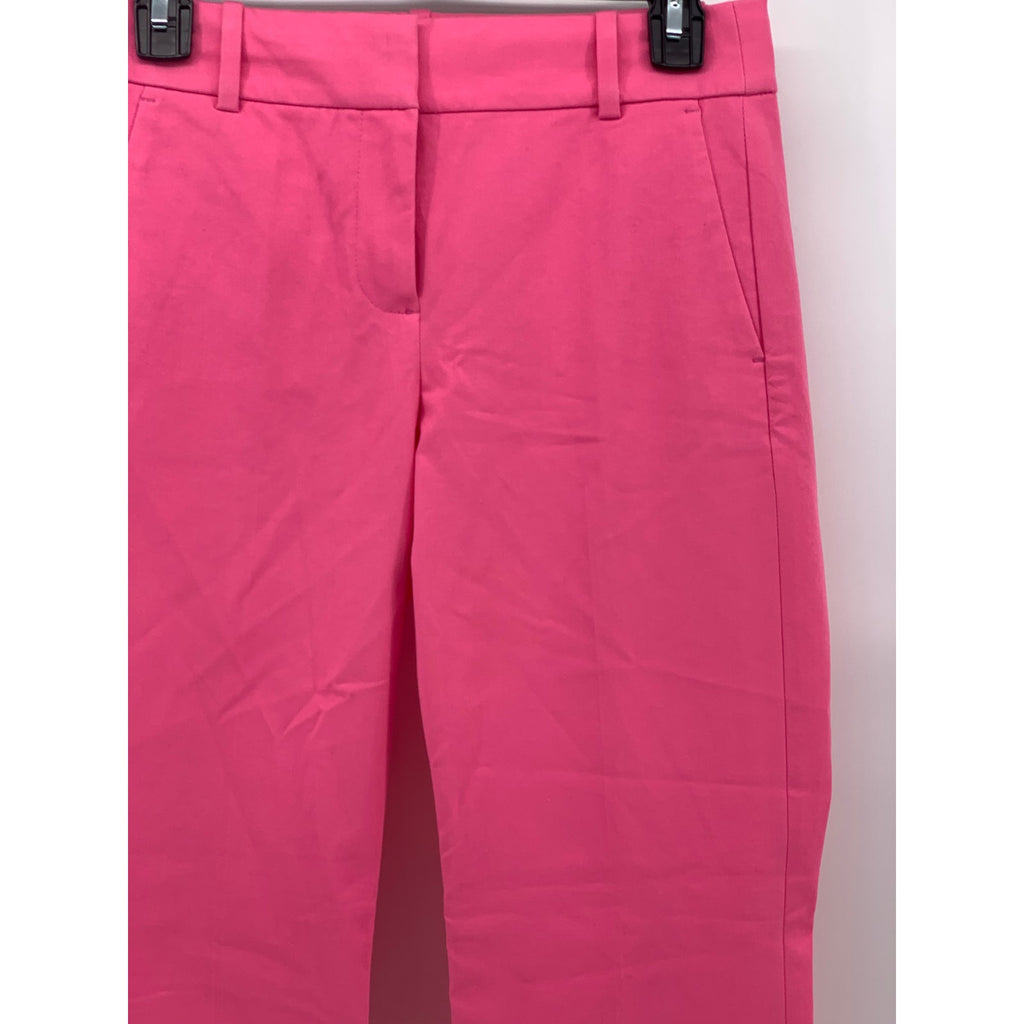J.CREW Women's Pink Solid Cameron Slim Cropped Bi-Stretch Cotton Blend Pant SZ 2