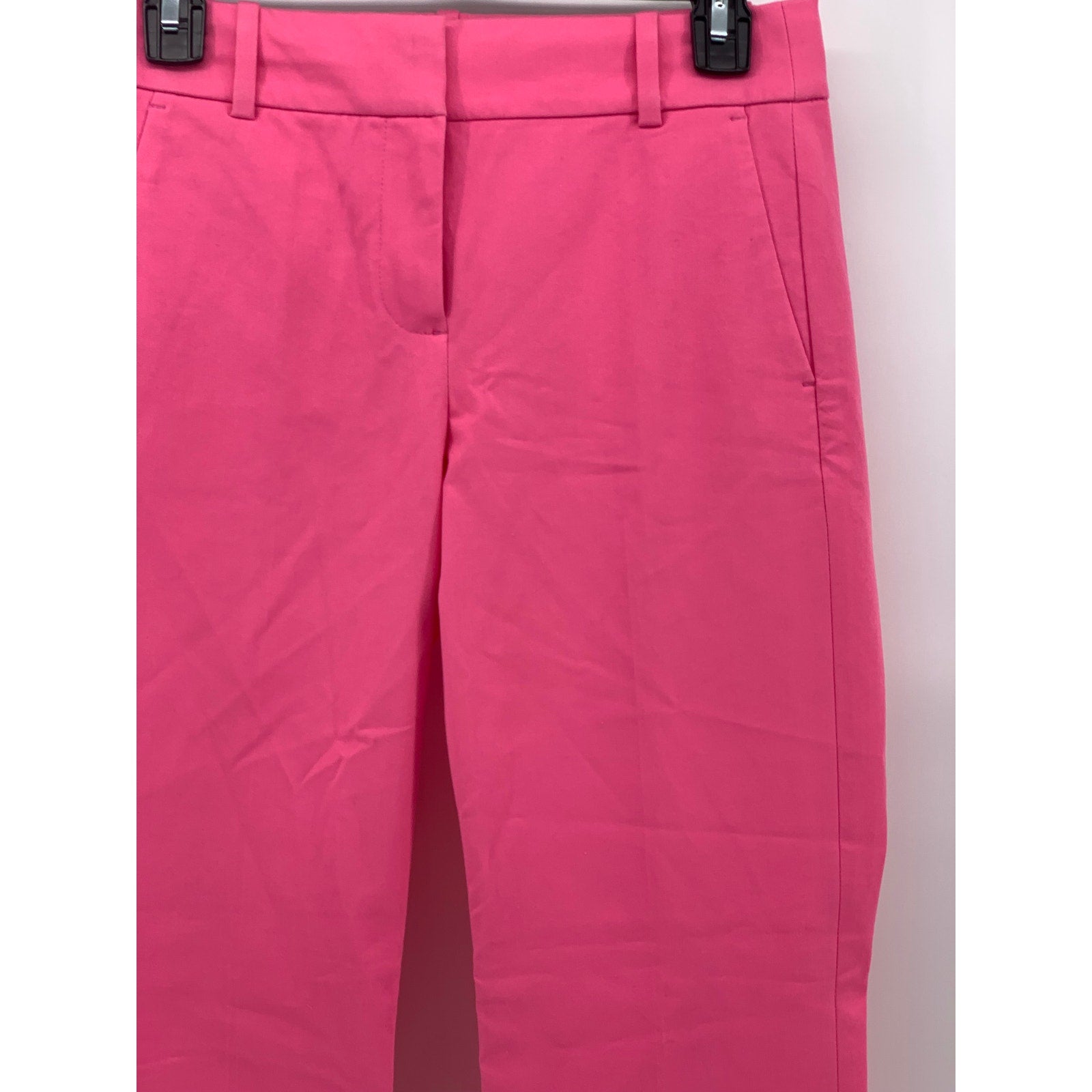 J.CREW Women's Pink Solid Cameron Slim Cropped Bi-Stretch Cotton Blend Pant SZ 2