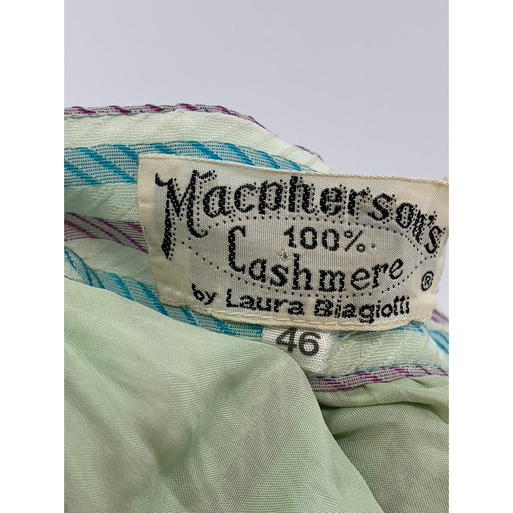 MACPHERSON'S By LAURA BIAGIOTTI Women's White Striped Cashmere Skirt SZ 46