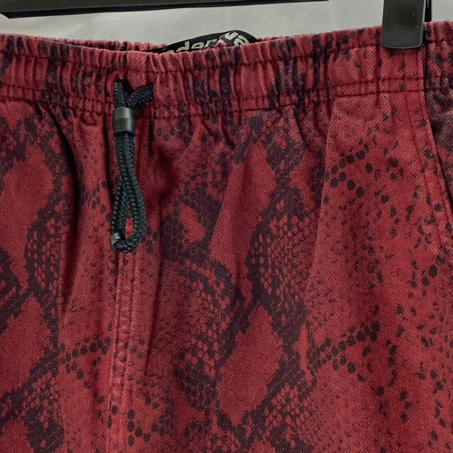 ALEXANDERWANG Women's Red-Black Diamond Snake Drawstring Pull-On Jogger Pant SZS