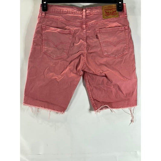 LEVI'S Men's Pink 511 Cut-Off Stretch Five-Pocket Jean Shorts SZ 33