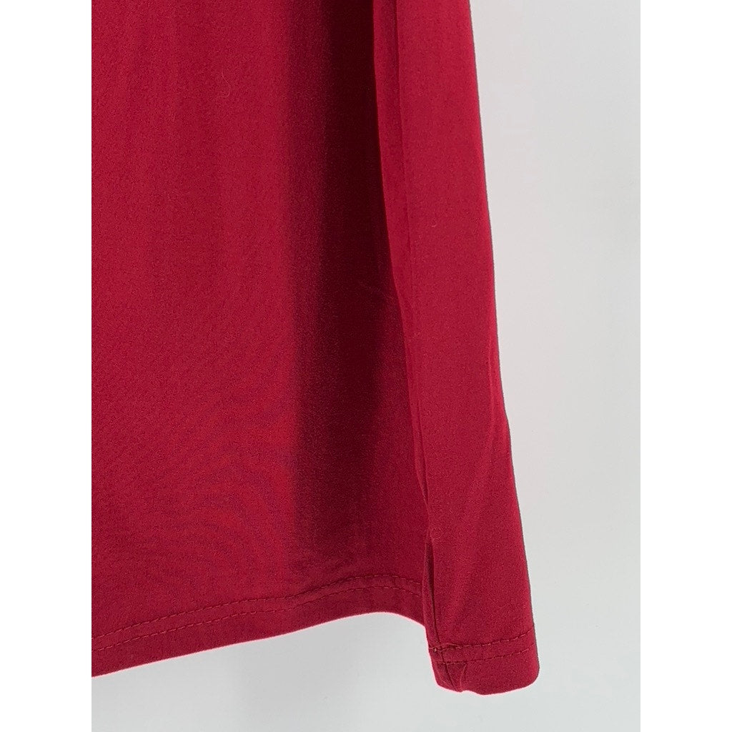 UNBRANDED Women's Plus Red Printed Short Sleeve Top SZ 4XL