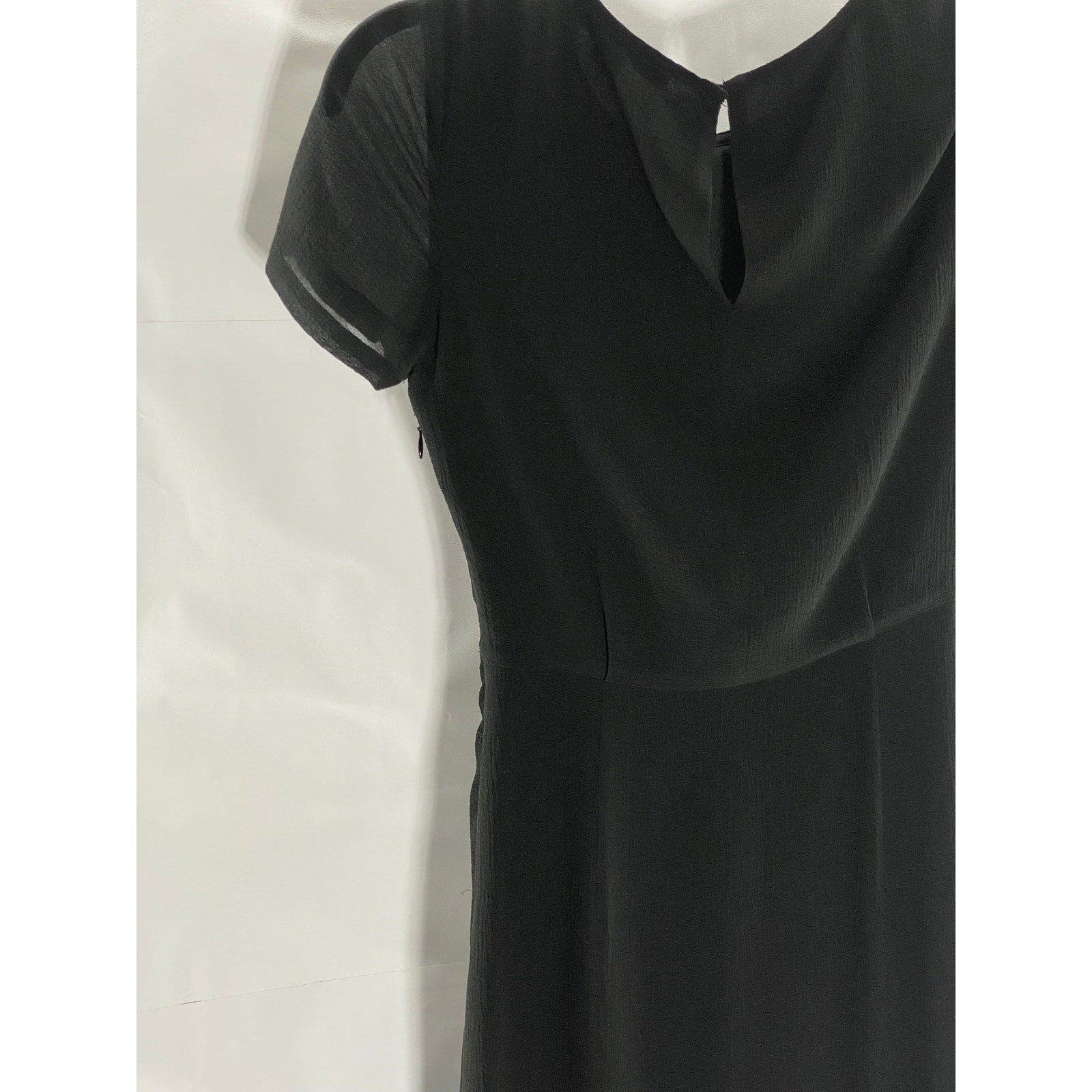 ALLSAINTS Black Sheer Illusion Hem Ruched Ariya Goth Grunge Midi Dress SZ 0