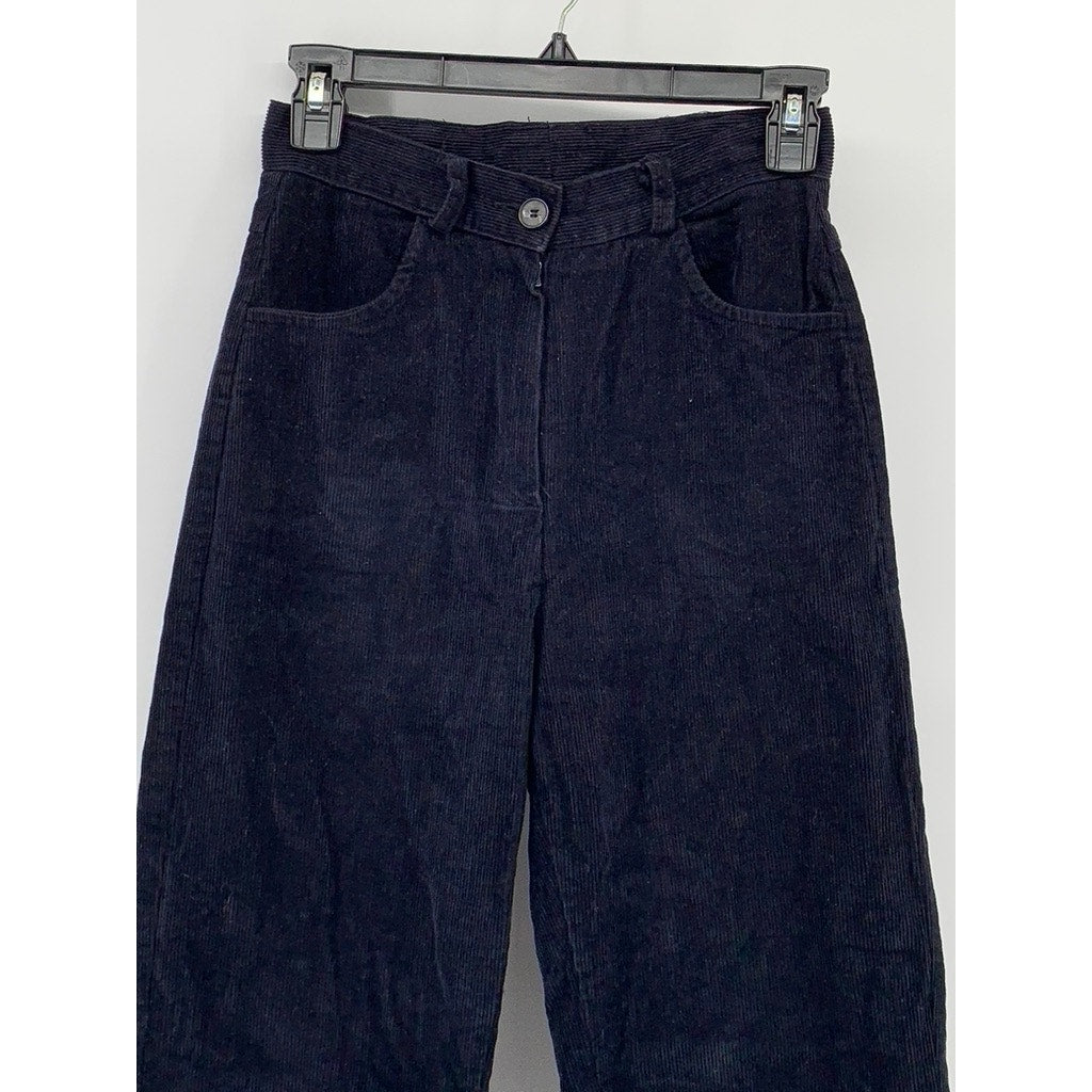 UNBRANDED Women’s Blue Corduroy Straight-Leg High-Rise Pants SZ 26