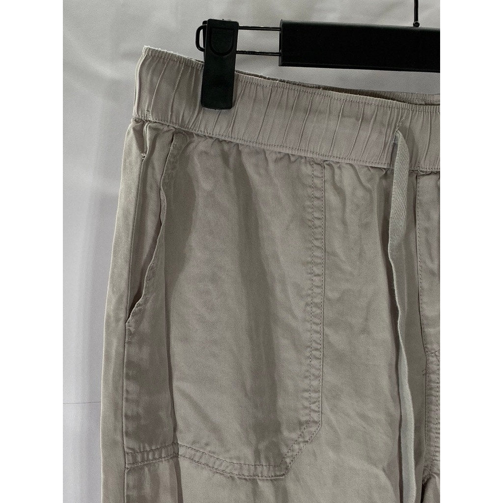 BE COOL Women's Light Gray Lightweight Drawstring The Lara Ankle Pant SZ M