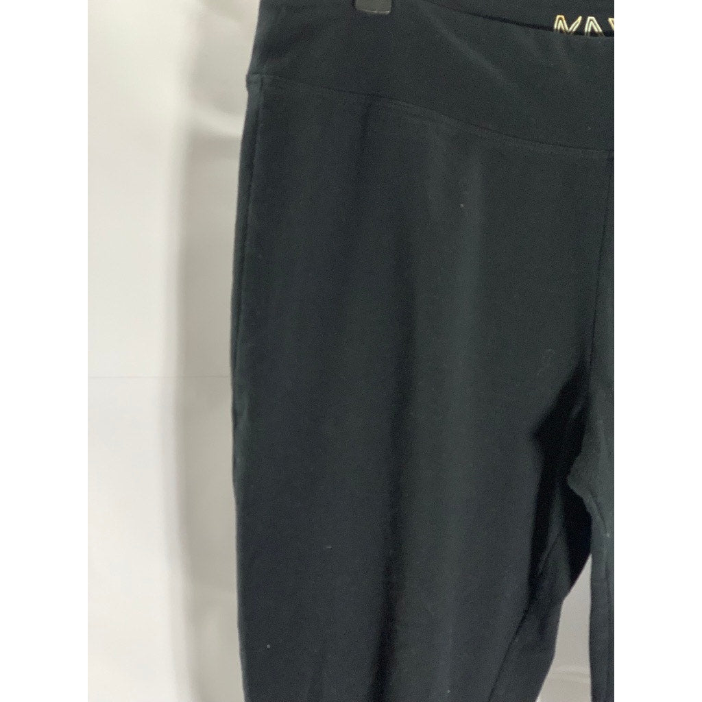 MNY Marc New York Women's Black Solid Pull-On Cinched-Hem Capri Pant SZ L