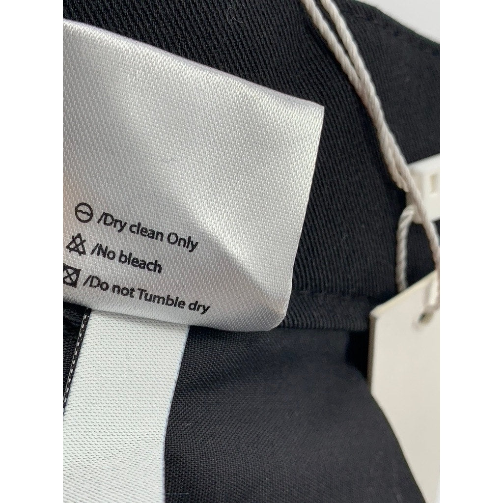 SIGNATURE Women's Black Pleated Wide-Leg Pants SZ L