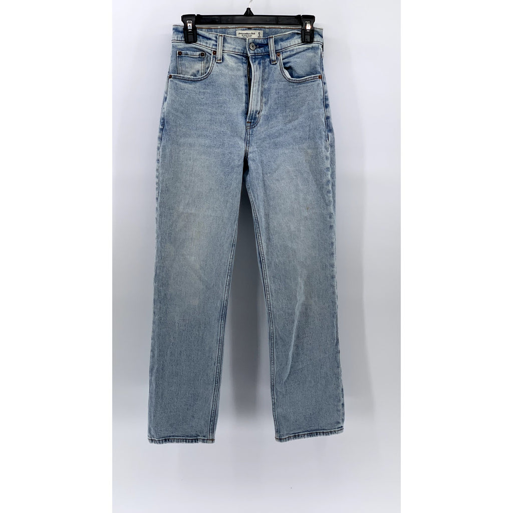ABERCROMBIE & FITCH Women's Blue Ultra High Rise The Ankle Straight Jeans SZ25/0