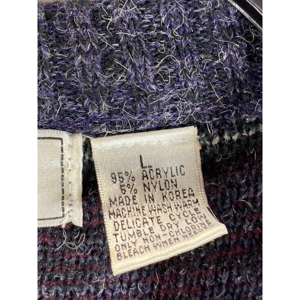 THE MEN'S STORE At Sears Men's Multi Printed Vintage Crewneck Knit Sweater SZ L