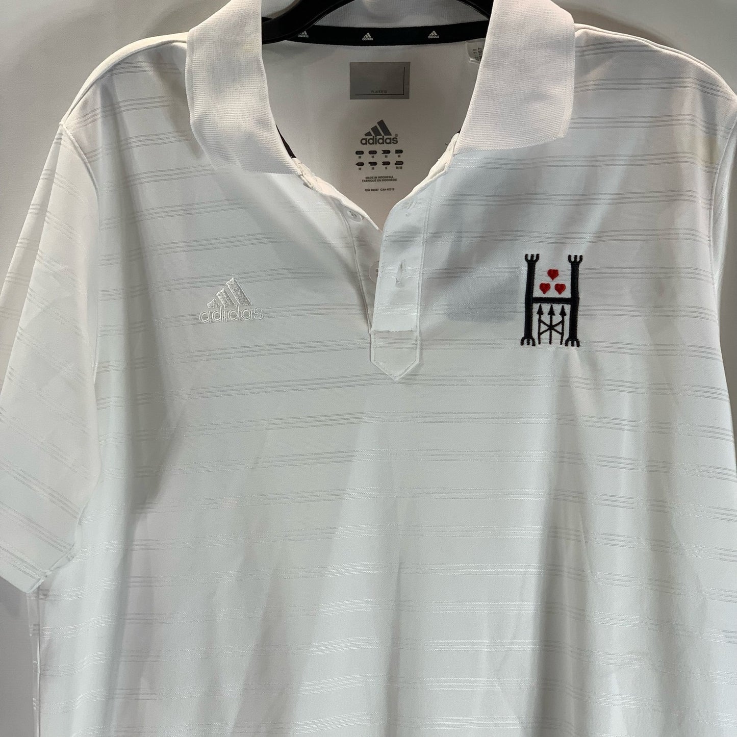 ADIDAS Men's White Performance Basics Short Sleeve Polo Shirt SZ M