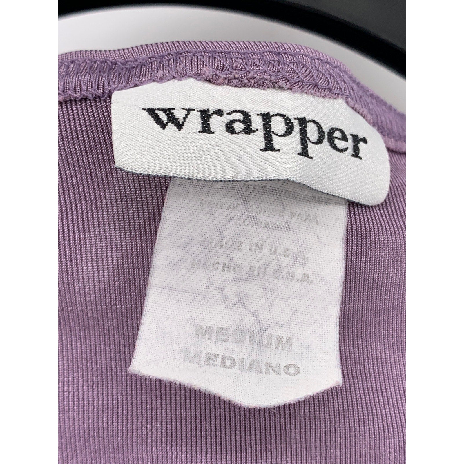 WRAPPER Women's Vintage Mauve 3/4 Sleeve Shawl Layered Scoop-Neck Top SZ M