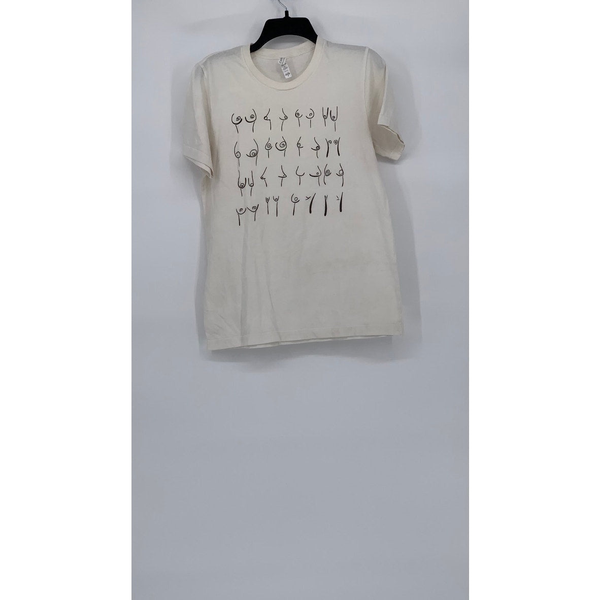 BELLA + CANVAS Women’s White Crewneck Breast Graphic Short Sleeve Top SZ M