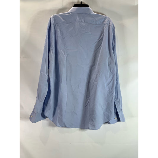 J.CREW FACTORY Men's Classic Blue Slim Performance Button-Up Dress Shirt SZ XL