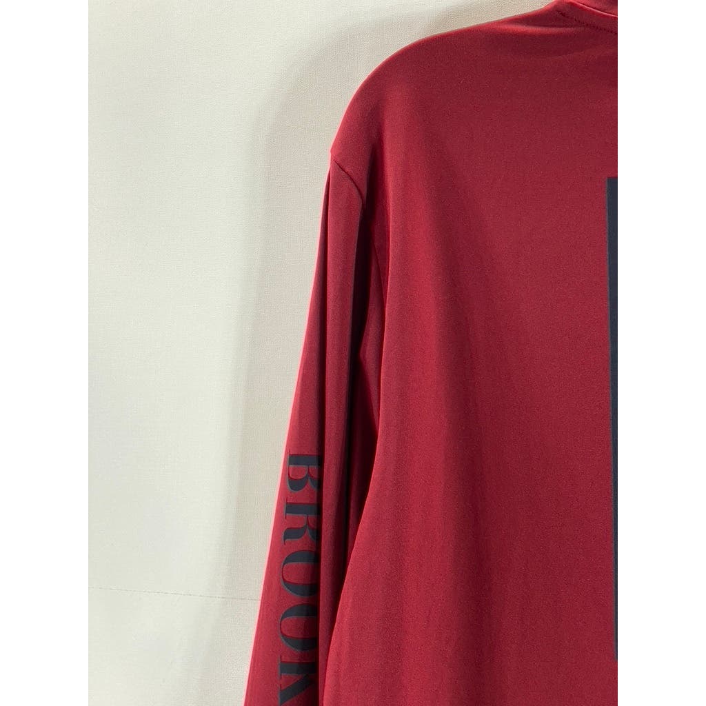 BROOKS BROTHERS Men's Red Crewneck 1818 Graphic Long Sleeve T-Shirt SZ S