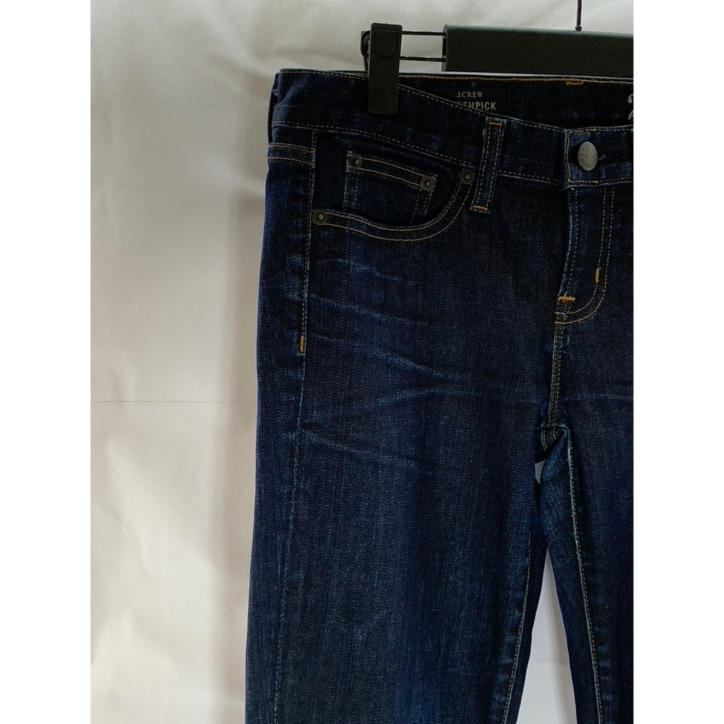 J. CREW Women's Dark Blue Denim Toothpick Skinny-Leg Five-Pocket Ankle Jean SZ27
