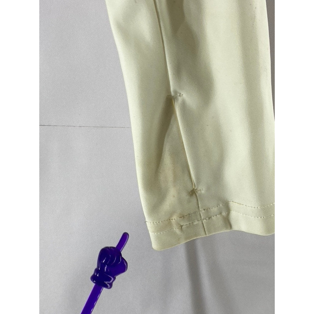 UNBRANDED Women’s White Stand Collar Fitted Zip-Up Sweater SZ XS