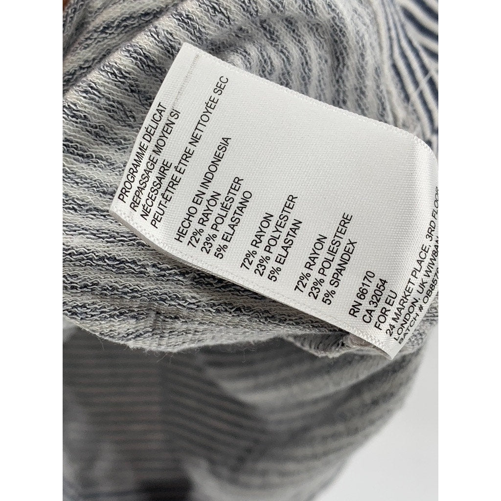 URBAN OUTFITTERS Women's Blue-White Striped Straight-Neck Bodycon Dress SZ XS