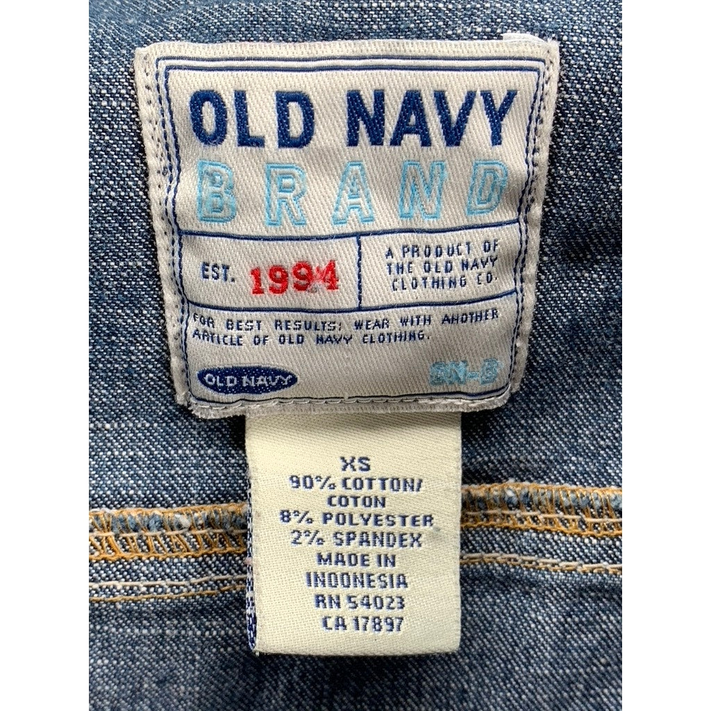 OLD NAVY Women's Blue Vintage Denim Stretch Button-Up Jacket SZ XS
