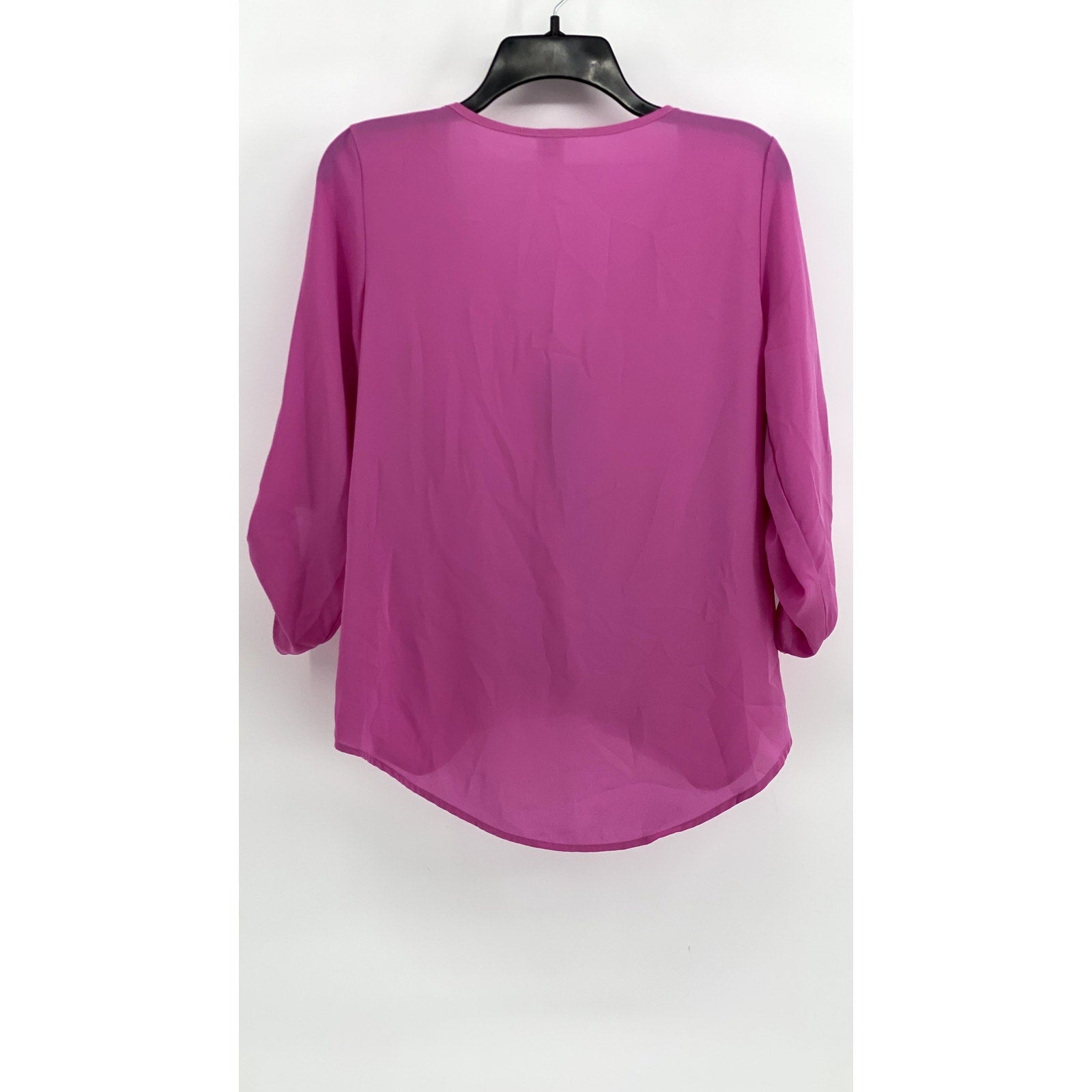 WINDSOR Women's Hot Pink Flowy Draped Long Sleeve Blouse Top SZ L