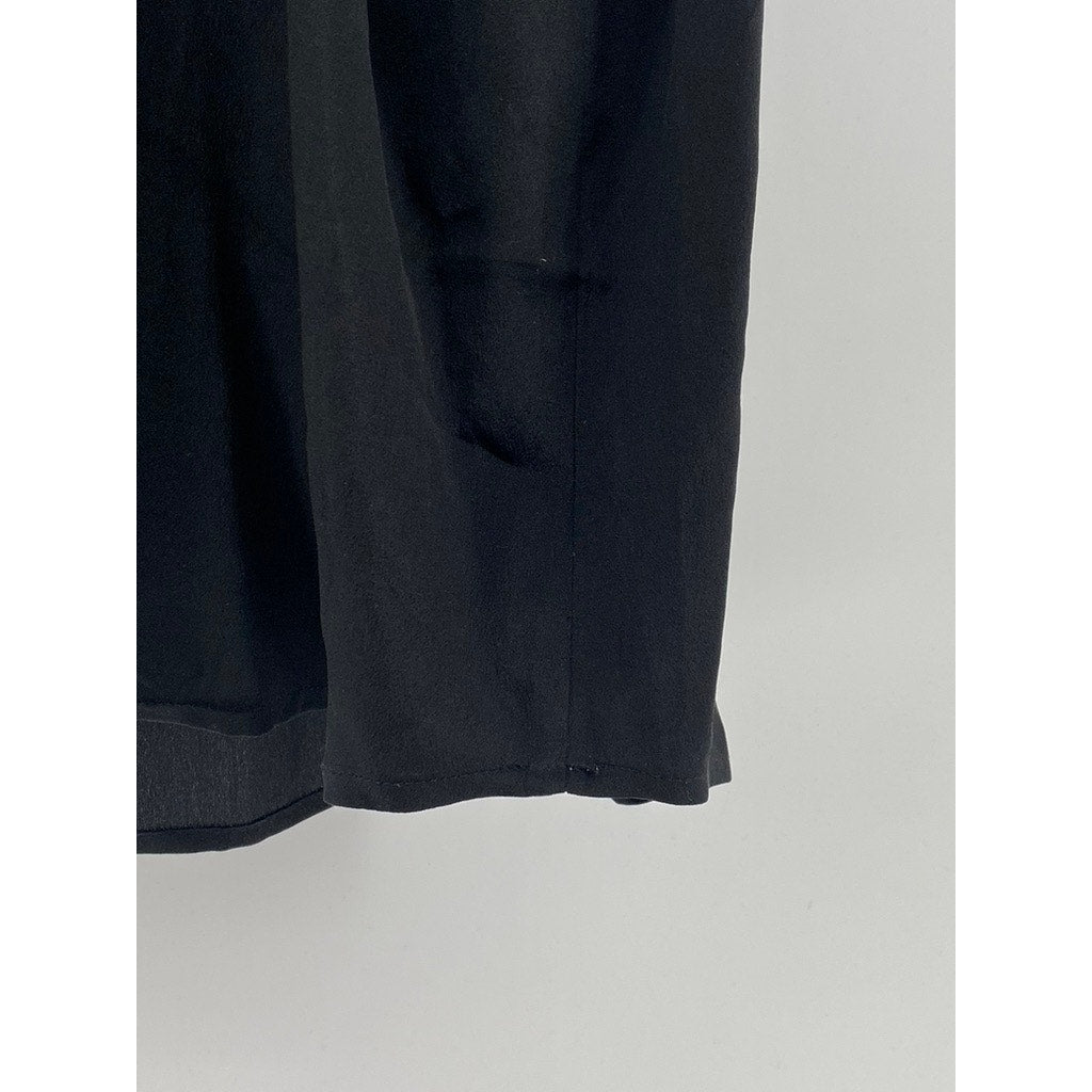 CLUB MONACO Women's Black Silk Scoop-Neck Racerback Semi-Sheer Tank SZ XS