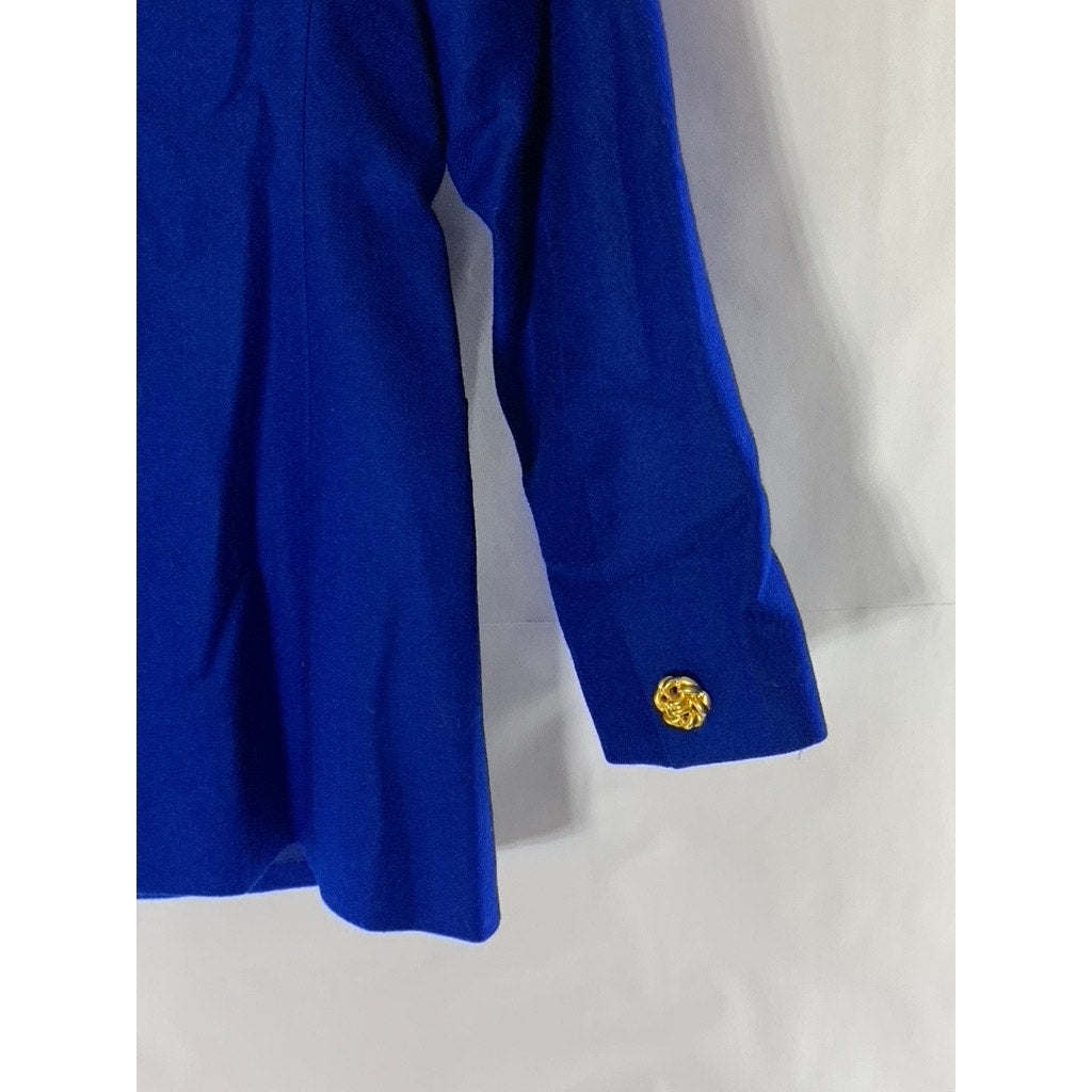 CHARTER CLUB PETITES Women's Blue Wool Petite Vintage Classic-Fit Blazer SZ P/4