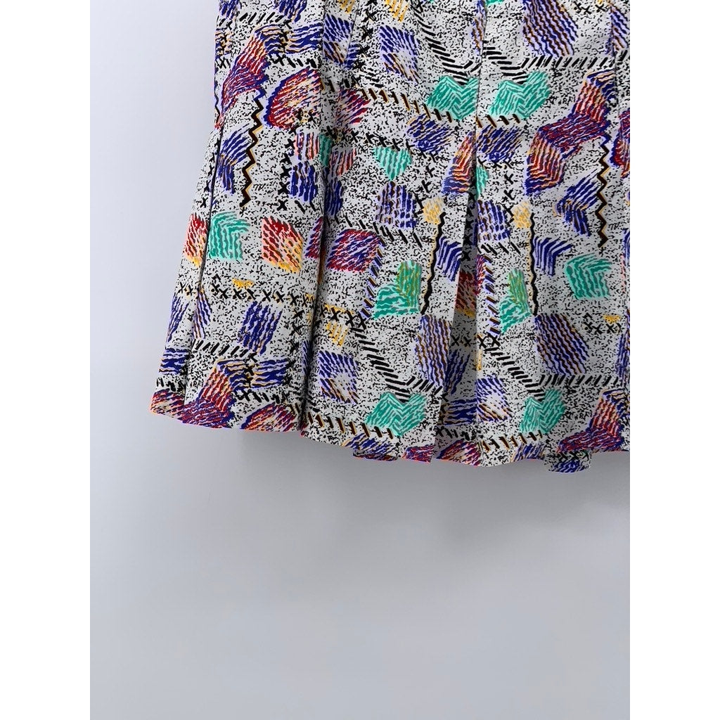 PRINCE SPORTSWEAR Women's Vintage 90's Multi Printed Pleated Tennis Skirt SZ 10