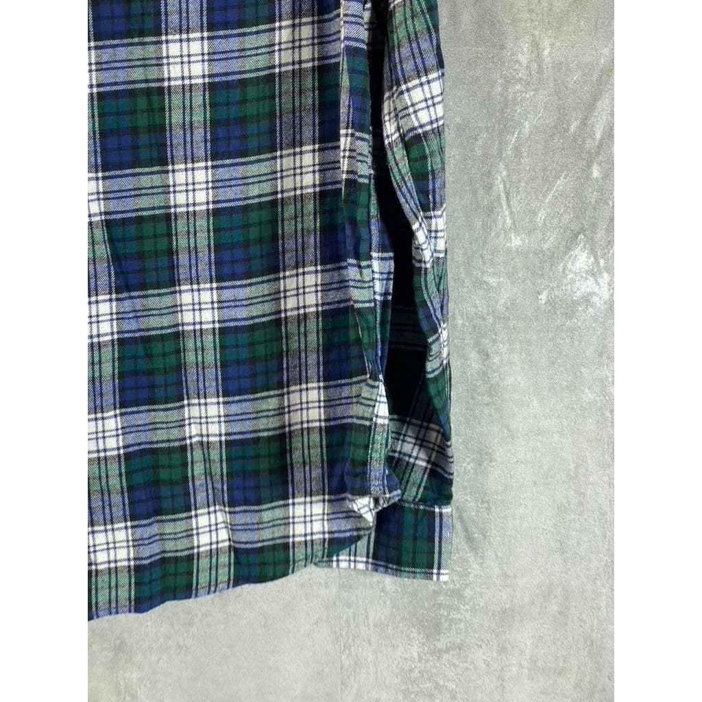 LUCKY BRAND Men's Green Plaid Humboldt Workwear Button-Up Long Sleeve Shirt SZ L