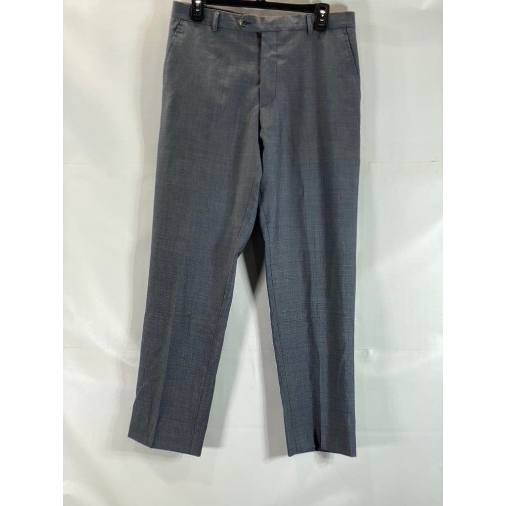 PAUL SMITH Men's Blue Wool Flat Front Dress Pants SZ 32X30