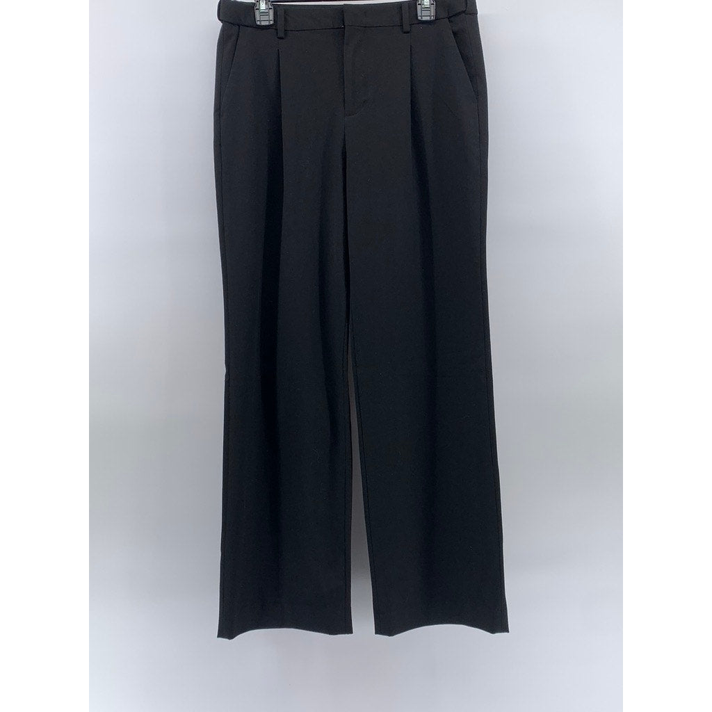 GIORDANO Women's Black Pleated Wide-Leg Relaxed-Fit Pants SZ 32
