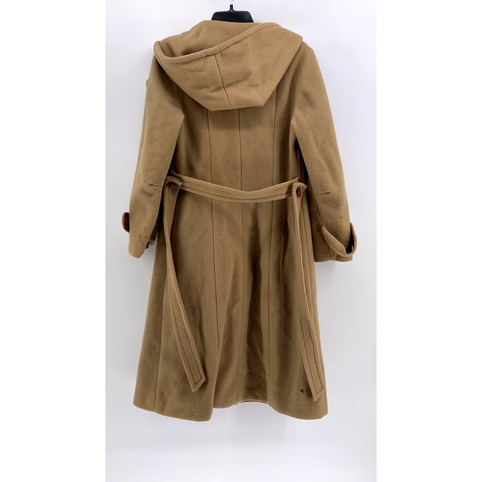 UNBRANDED Women's Tan Hooded Long Belted Coat SZ 12