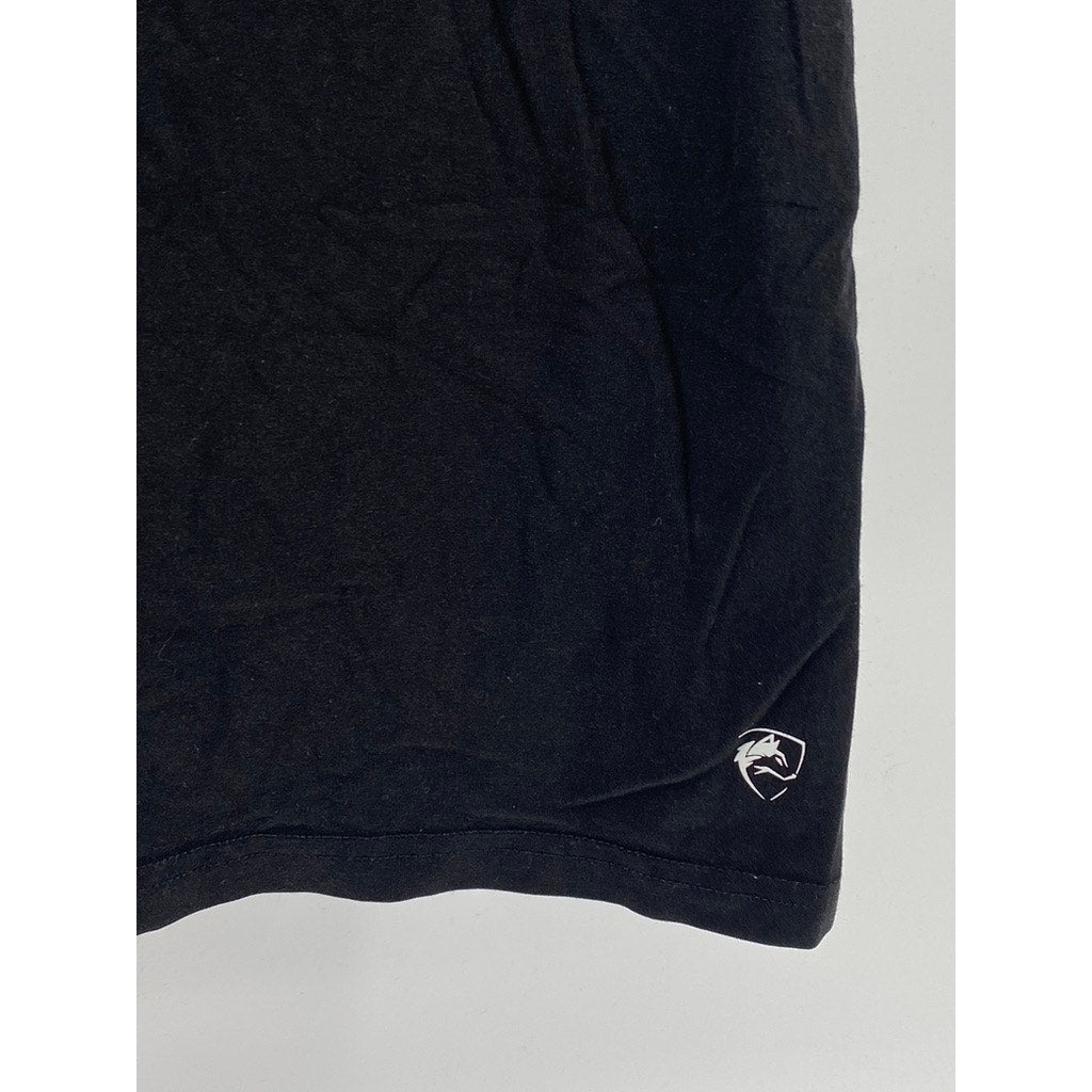 ALPHALETE Men's Black Solid Crewneck Short Sleeve Casual T-Shirt SZ M