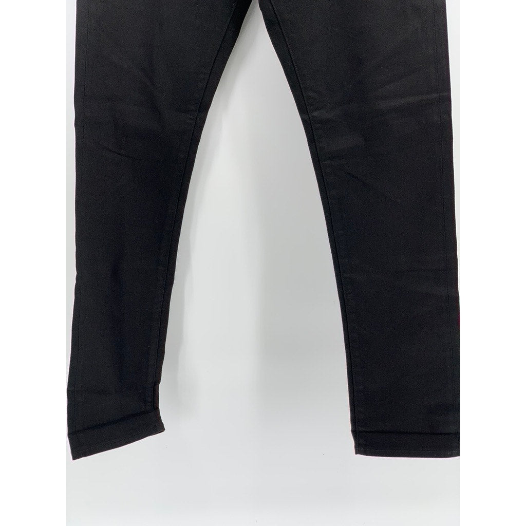 UNIQLO Men's Solid Black Denim Slim-Leg Regular-Fit Five-Pocket Jeans SZ 32X32