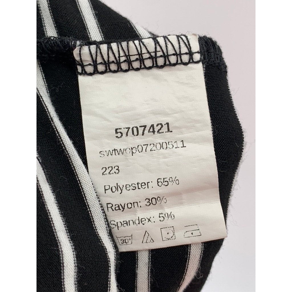 SHEIN Women's Black-White Striped Sleep Shorts SZ M