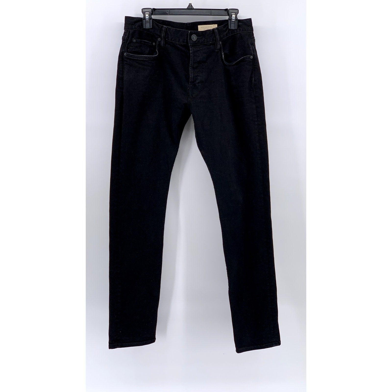 ALLSAINTS Men's Black Rex Straight-Slim Jeans SZ 32