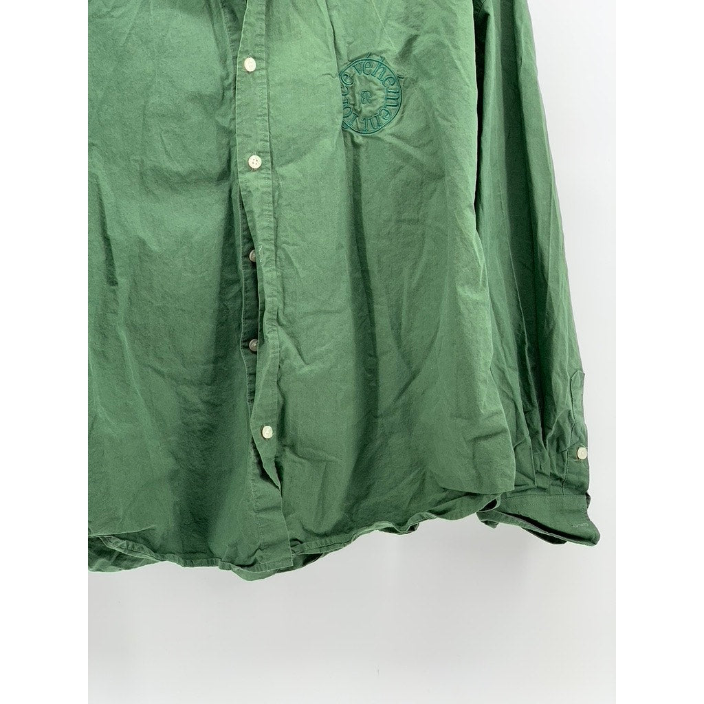 BITTER CELLS Women's Green Button-Up Long Sleeve Top SZ F(OS)