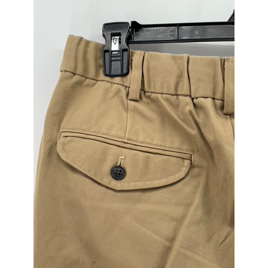 GU Men's Tan Wide-Leg Pleated Baggy Fit Pants SZ M