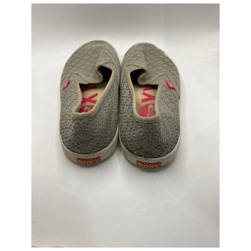 ROXY Women's Gray Ventura 2 Canvas Slip-On Perforated Casual Flat Shoes SZ 6