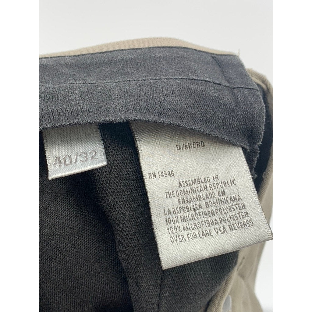 BILL BLASS Men's Vintage y2k Straight Leg Cuffed Tan Flat Front Pants SZ 40x32