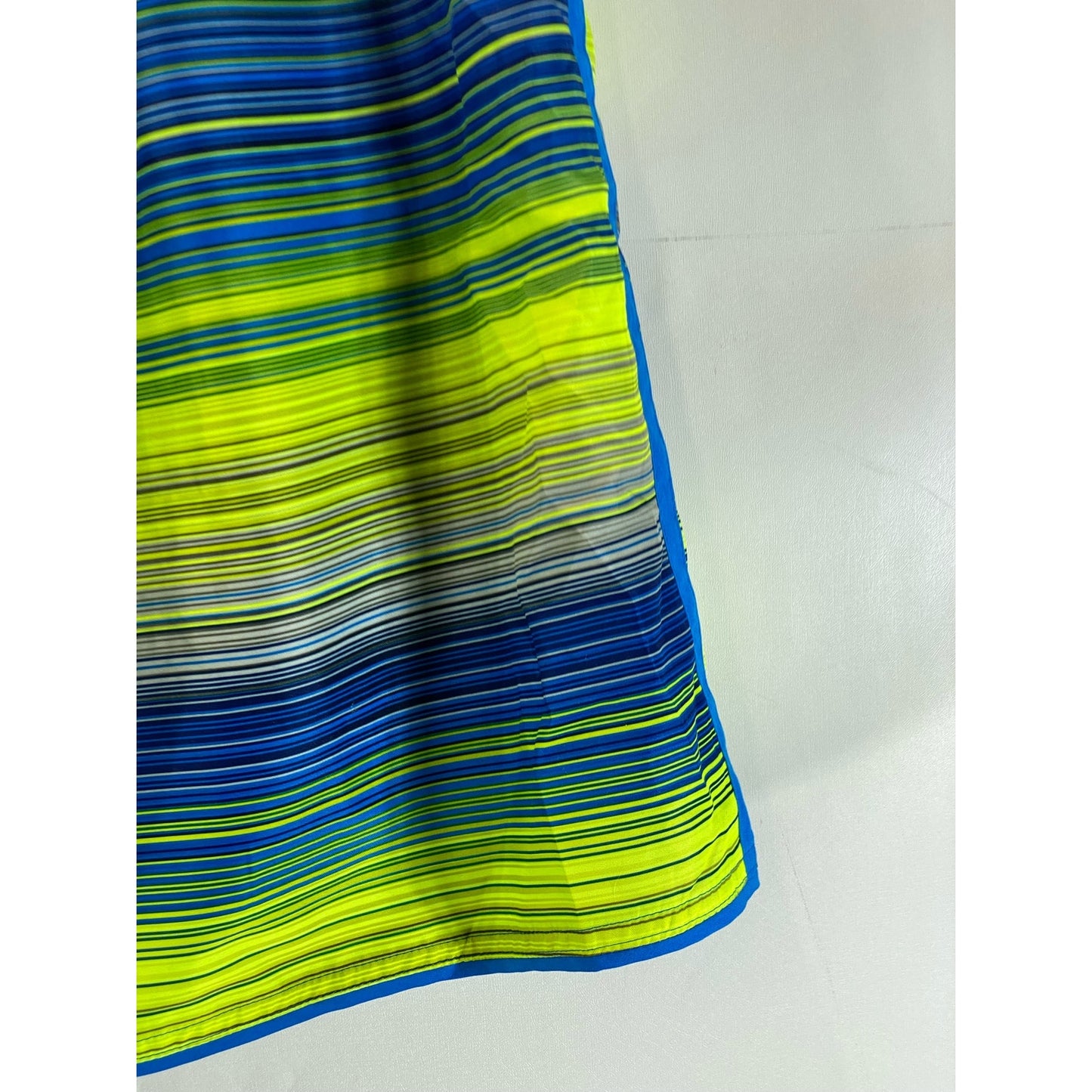 NIKE Men's Blue/Neon Green Mesh Lined Drawstring Pull-On Swim Trunks SZ M