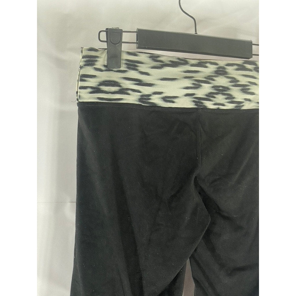PINK By Victoria Secret Women's Black-White Banded Waist Pull-On Leggings SZ S