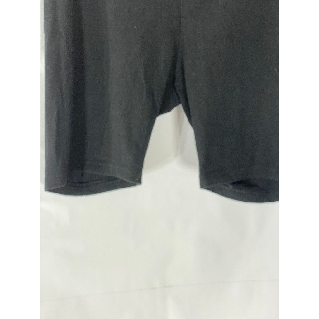 HUE Women's Black High-Rise Biker Shorts SZ M