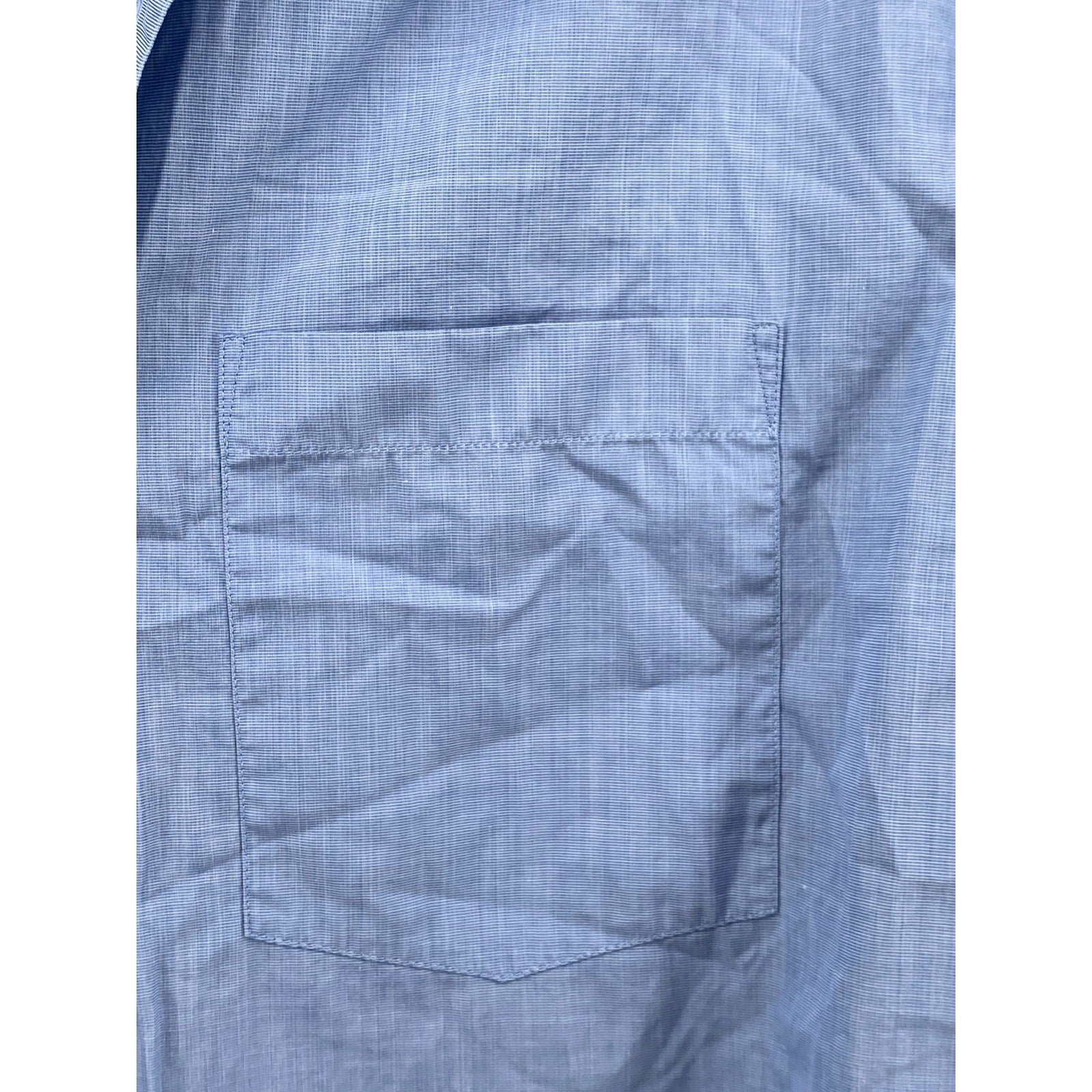 MARGARET HOWELL Men's Light Blue Solid Regular-Fit Button-Up Cotton Shirt SZ XS