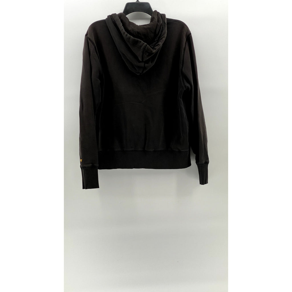 ORIGINAL PENGUIN Men's Washed Black Vintage Hooded Zip-Up Sweater SZ M