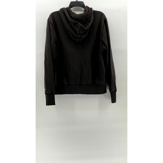 ORIGINAL PENGUIN Men's Washed Black Vintage Hooded Zip-Up Sweater SZ M